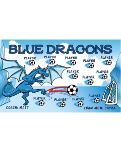 Blue Dragons Soccer 9oz Fabric Team Banner DIY Live Designer