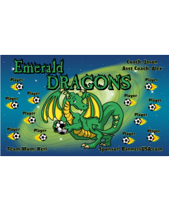 Emerald Dragons Soccer 9oz Fabric Team Banner DIY Live Designer