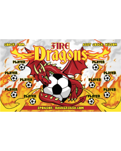 Fire Dragons Soccer 9oz Fabric Team Banner DIY Live Designer