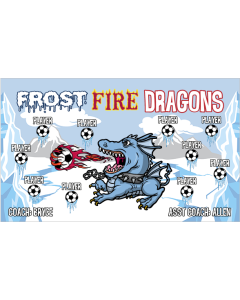 Frost Fire Dragons Soccer 9oz Fabric Team Banner DIY Live Designer