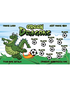 Green Dragons Soccer 9oz Fabric Team Banner DIY Live Designer