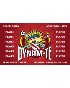 Dynamite Soccer 9oz Fabric Team Banner DIY Live Designer