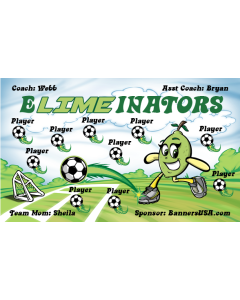 E Lime inators Soccer 9oz Fabric Team Banner DIY Live Designer