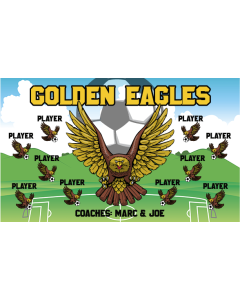 Golden Eagles Soccer 9oz Fabric Team Banner DIY Live Designer