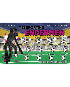 Teleporting Endermen Soccer 9oz Fabric Team Banner DIY Live Designer