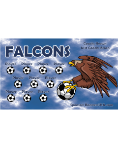 Falcons Soccer 9oz Fabric Team Banner DIY Live Designer