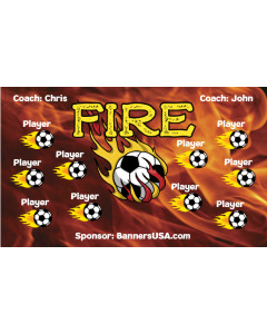 Fire Soccer 9oz Fabric Team Banner DIY Live Designer