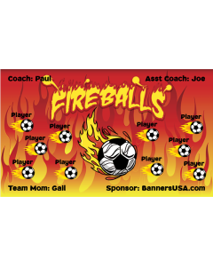 Fireballs Soccer 9oz Fabric Team Banner DIY Live Designer