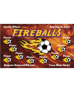 Fireballs Soccer 9oz Fabric Team Banner DIY Live Designer