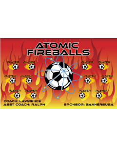 Atomic Fireballs Soccer 9oz Fabric Team Banner DIY Live Designer