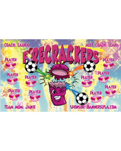 Firecrackers Soccer 9oz Fabric Team Banner DIY Live Designer