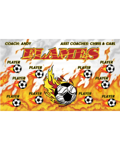 Flames Soccer 9oz Fabric Team Banner DIY Live Designer