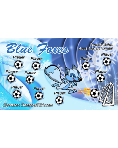 Blue Foxes Soccer 9oz Fabric Team Banner DIY Live Designer