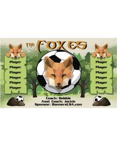 Foxes Soccer 9oz Fabric Team Banner DIY Live Designer