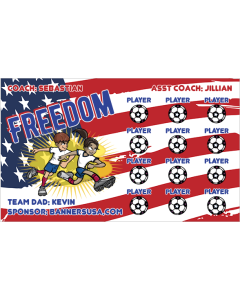 Freedom Soccer 9oz Fabric Team Banner DIY Live Designer