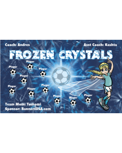 Frozen Crystals Soccer 9oz Fabric Team Banner DIY Live Designer