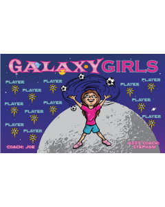 Galaxy Girls Soccer 9oz Fabric Team Banner DIY Live Designer