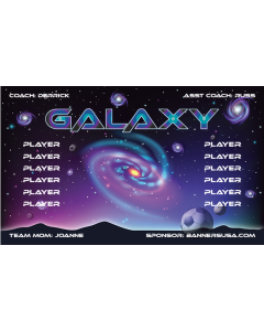 Galaxy Soccer 9oz Fabric Team Banner DIY Live Designer