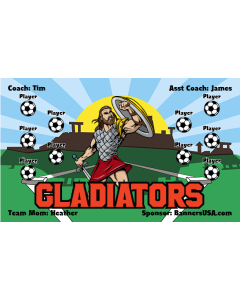 Gladiators Soccer 9oz Fabric Team Banner DIY Live Designer