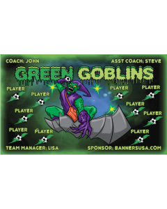 Green Goblins Soccer 9oz Fabric Team Banner DIY Live Designer