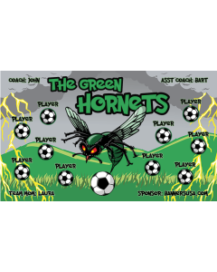 Green Hornets Soccer 9oz Fabric Team Banner DIY Live Designer