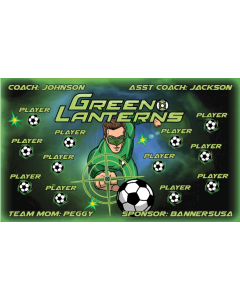 Green Lanterns Soccer 9oz Fabric Team Banner DIY Live Designer