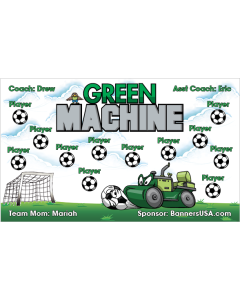 Green Machine Soccer 9oz Fabric Team Banner DIY Live Designer