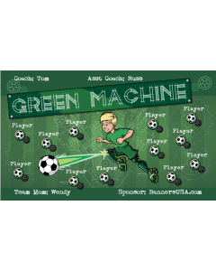 Green Machine Soccer 9oz Fabric Team Banner DIY Live Designer