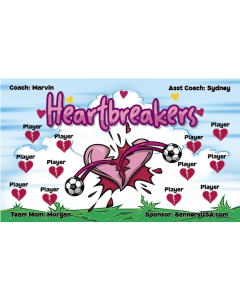 Heartbreakers Soccer 9oz Fabric Team Banner DIY Live Designer