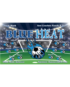 Blue Heat Soccer 9oz Fabric Team Banner DIY Live Designer