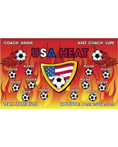 USA Heat Soccer 9oz Fabric Team Banner DIY Live Designer