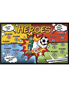 Heroes Soccer 9oz Fabric Team Banner DIY Live Designer