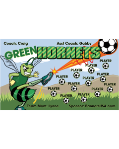 Green Hornets Soccer 9oz Fabric Team Banner DIY Live Designer