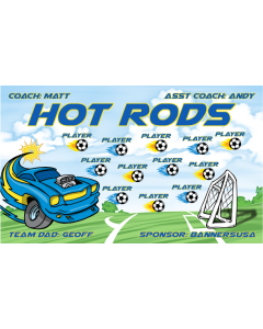 Hot Rods Soccer 9oz Fabric Team Banner DIY Live Designer