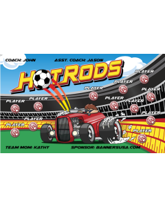 Hot Rods Soccer 9oz Fabric Team Banner DIY Live Designer