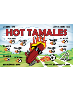 Hot Tamales Soccer 9oz Fabric Team Banner DIY Live Designer