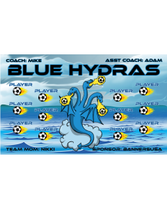 Blue Hydras Soccer 9oz Fabric Team Banner DIY Live Designer