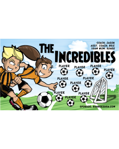 Incredibles Soccer 9oz Fabric Team Banner DIY Live Designer