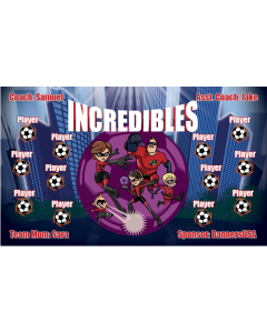 Incredibles Soccer 9oz Fabric Team Banner DIY Live Designer