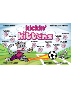 Kickin' Kittens Soccer 9oz Fabric Team Banner DIY Live Designer