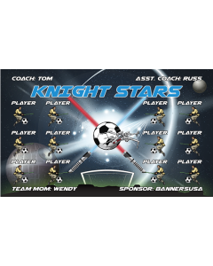 Knight Stars Soccer 9oz Fabric Team Banner DIY Live Designer