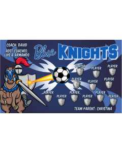 Blue Knights Soccer 9oz Fabric Team Banner DIY Live Designer