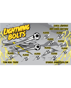 Lightning Bolts Soccer 9oz Fabric Team Banner DIY Live Designer