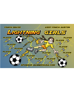Lightning Girls Soccer 9oz Fabric Team Banner DIY Live Designer