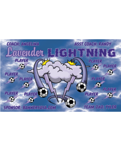 Lavender Lightning Soccer 9oz Fabric Team Banner DIY Live Designer