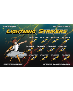 Lightning Strikers Soccer 9oz Fabric Team Banner DIY Live Designer