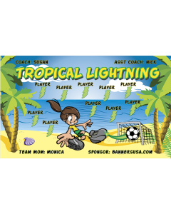 Tropical Lightning Soccer 9oz Fabric Team Banner DIY Live Designer