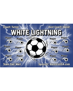 White Lightning Soccer 9oz Fabric Team Banner DIY Live Designer