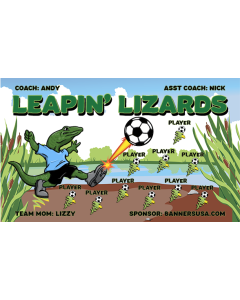 Leapin' Lizards Soccer 9oz Fabric Team Banner DIY Live Designer