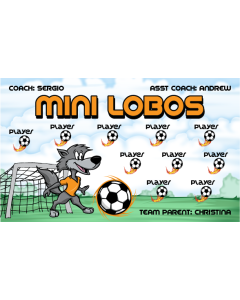 Mini Lobos Soccer 9oz Fabric Team Banner DIY Live Designer